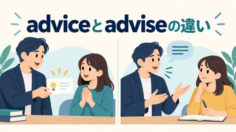 adviceとadviseの違いを解説するアイキャッチ画像