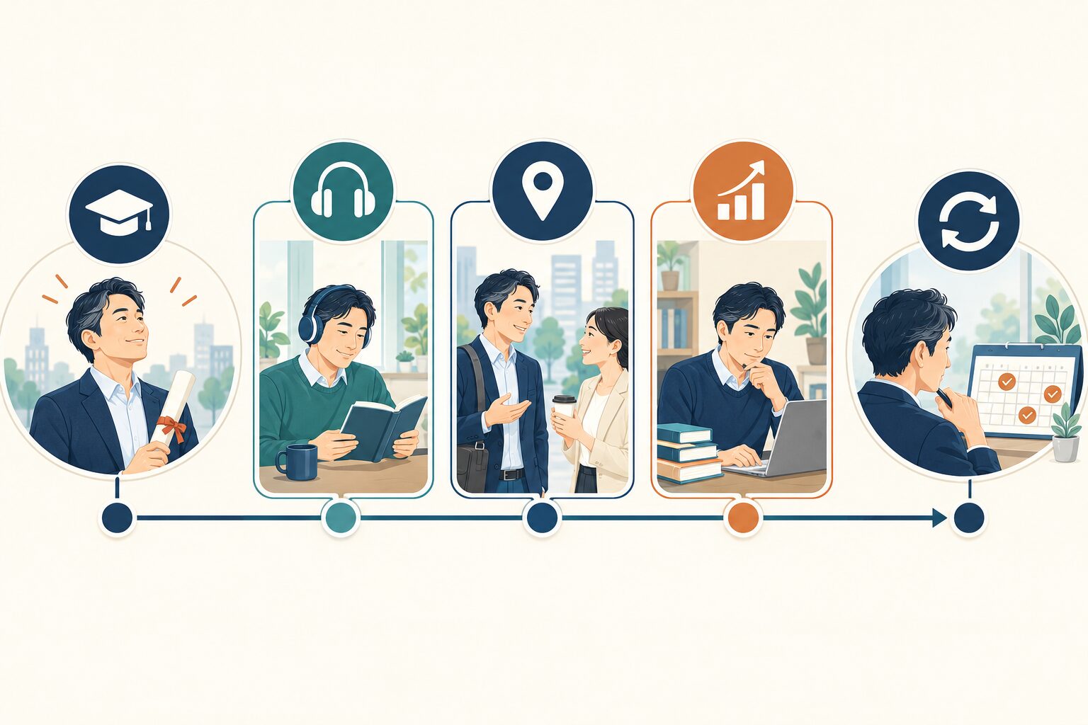 英語コーチング 卒業後 目標を整理したイラスト
