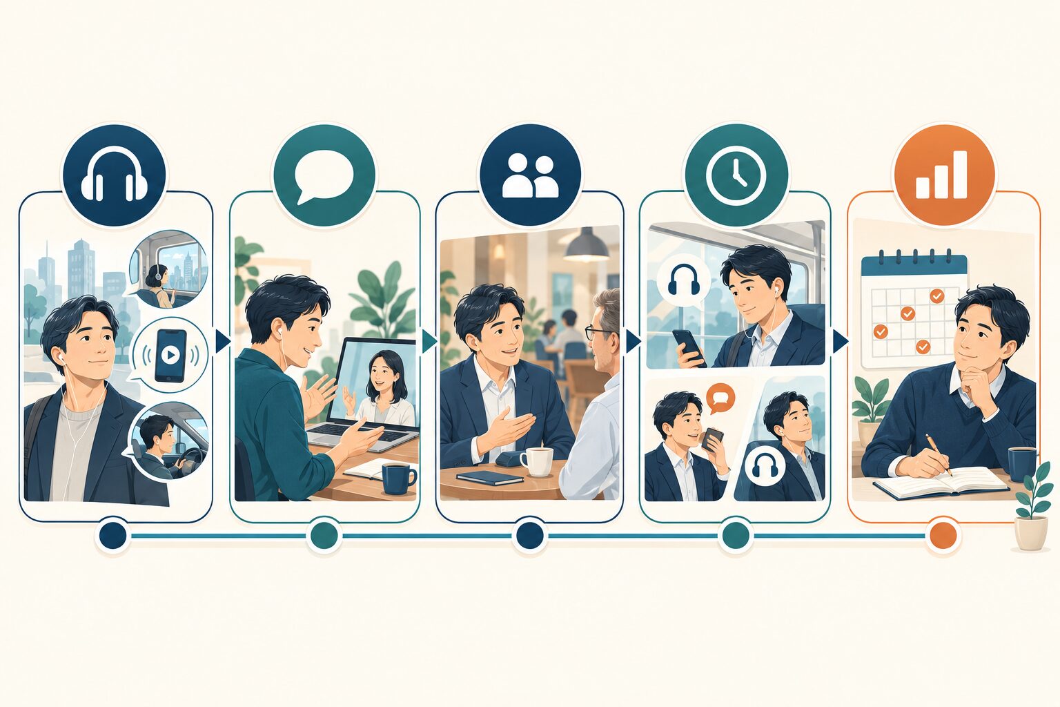 英語コーチング 卒業後 勉強時間の考え方を整理したイラスト