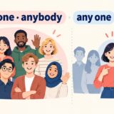 anyone・anybodyとany oneの違いを表す比較イラスト