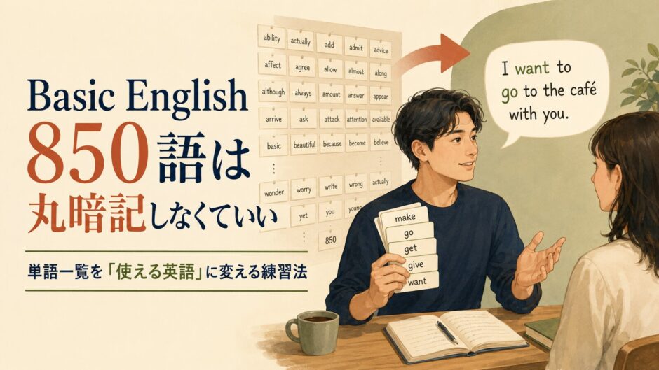 Basic English 850語を丸暗記せず使える英語に変える練習法