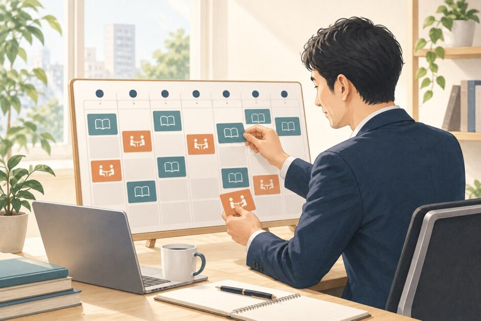 英語コーチング 自習と面談の割合のアイキャッチ