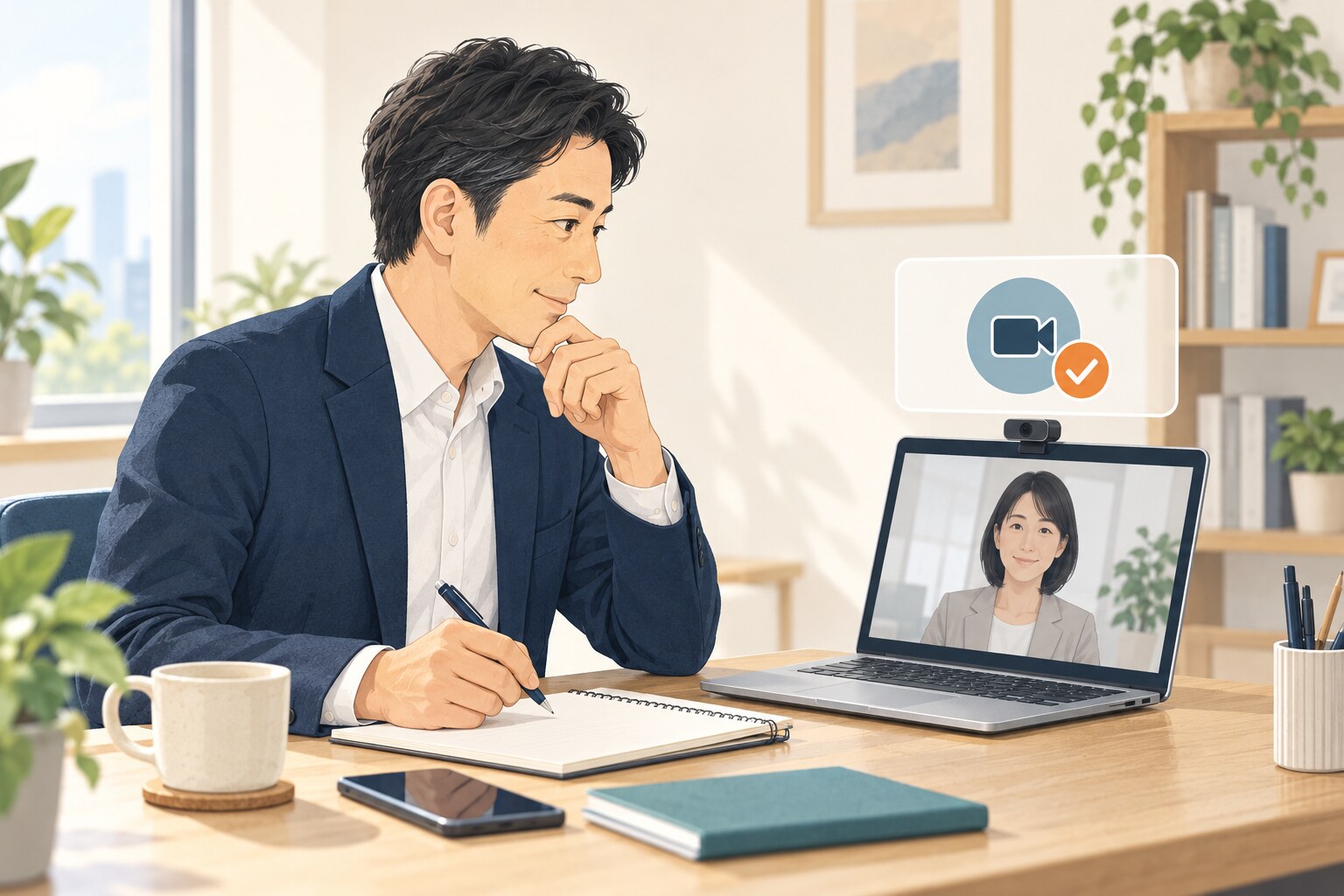 英語コーチング 面談 録音 録画の考え方を整理するイラスト