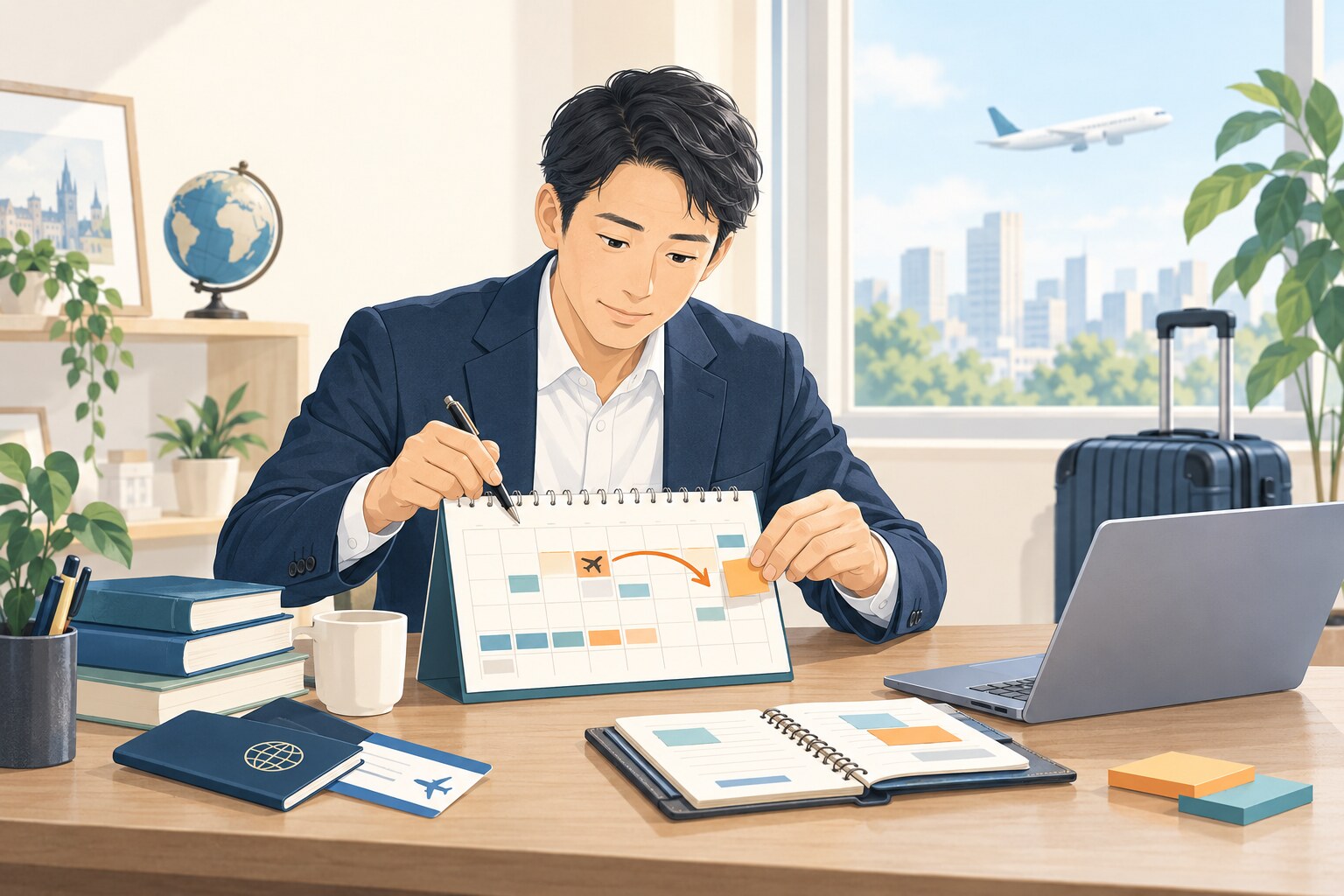 英語コーチング 目標期限 変更の考え方を整理するイラスト
