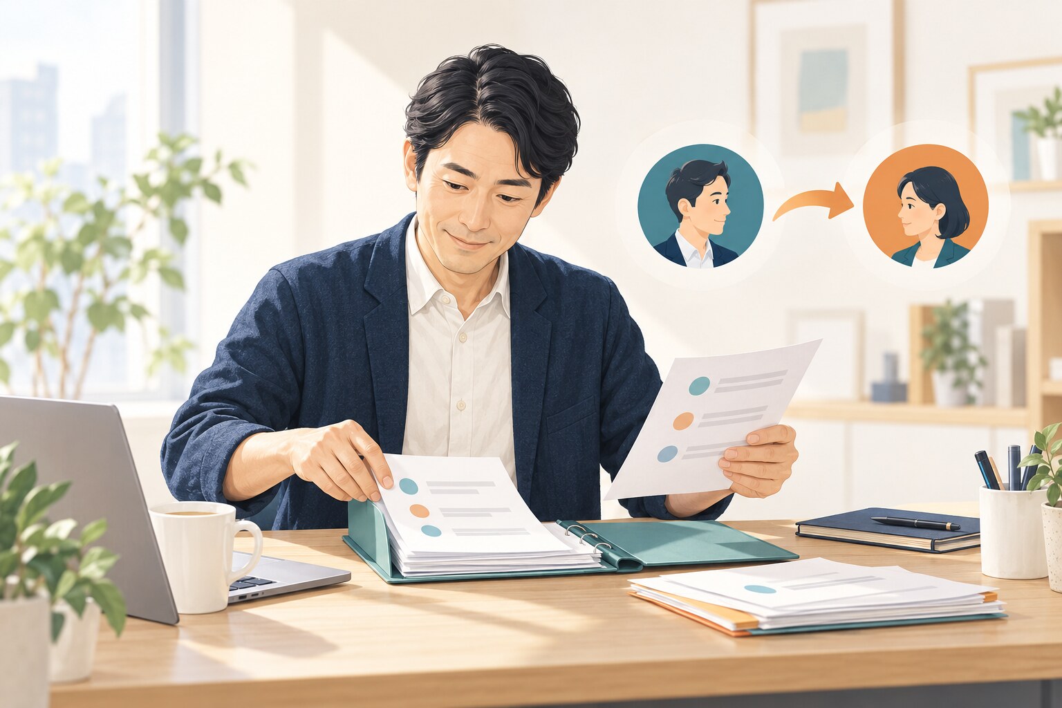 英語コーチング 担当コーチ 変更の考え方を整理するイラスト
