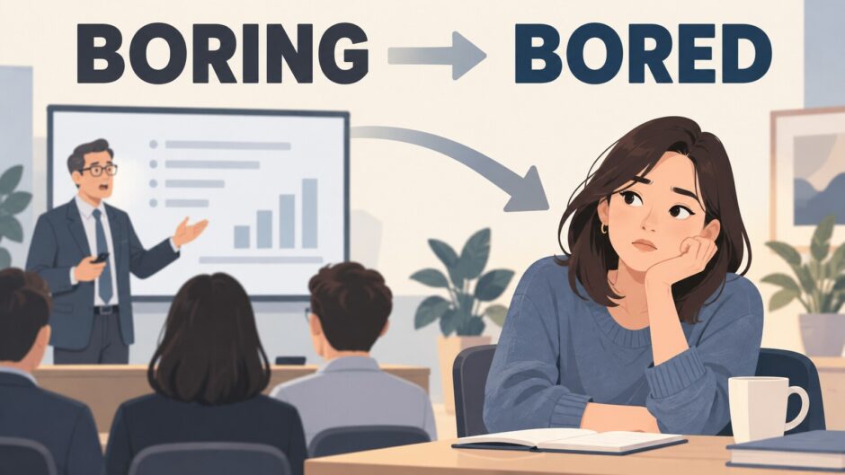 boringが退屈を起こしboredが退屈を感じる違い