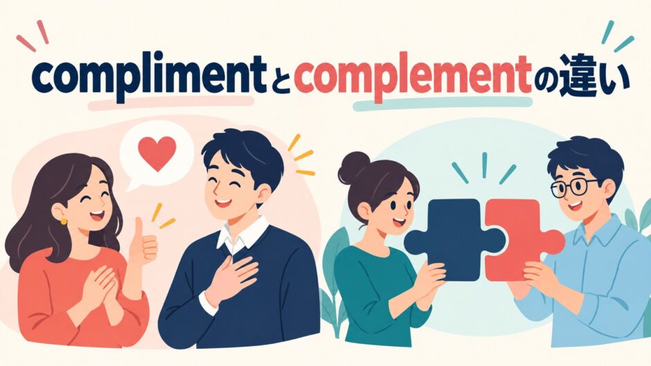 complimentとcomplementの違いを解説するアイキャッチ画像