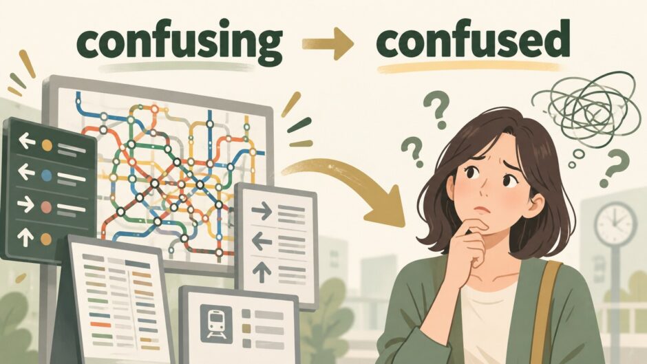 confusingが混乱を起こしconfusedが混乱を感じる違い