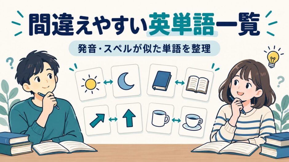 間違えやすい英単語一覧 発音・スペルが似た単語を整理