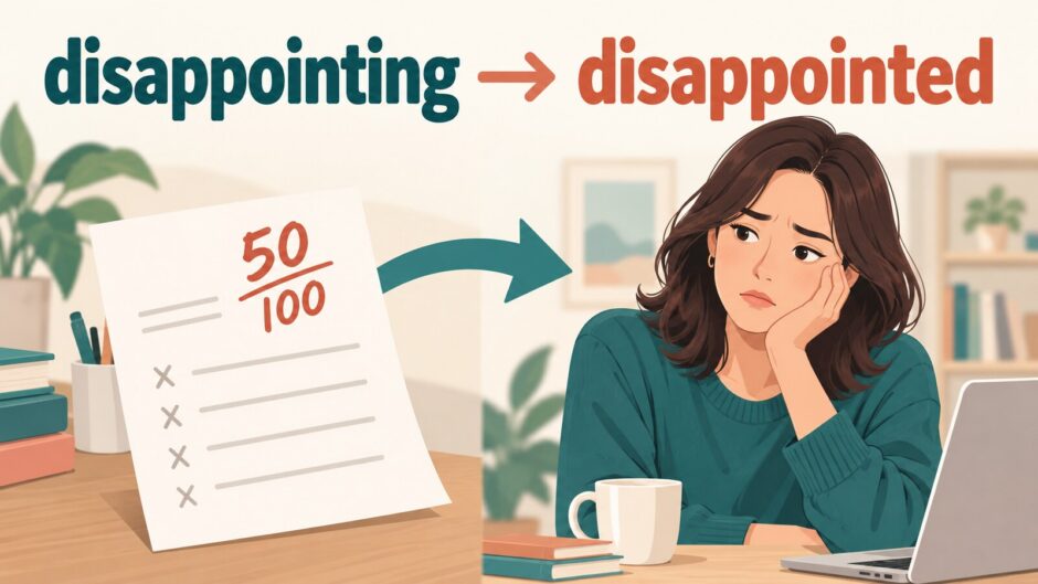 disappointingが原因となりdisappointedな状態になる違い