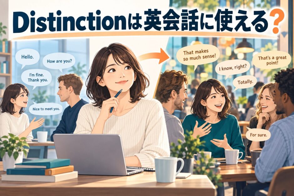 Distinctionを英会話に活かす方法を解説するアイキャッチ