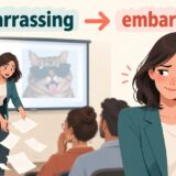 embarrassingな出来事からembarrassedな状態になる違い