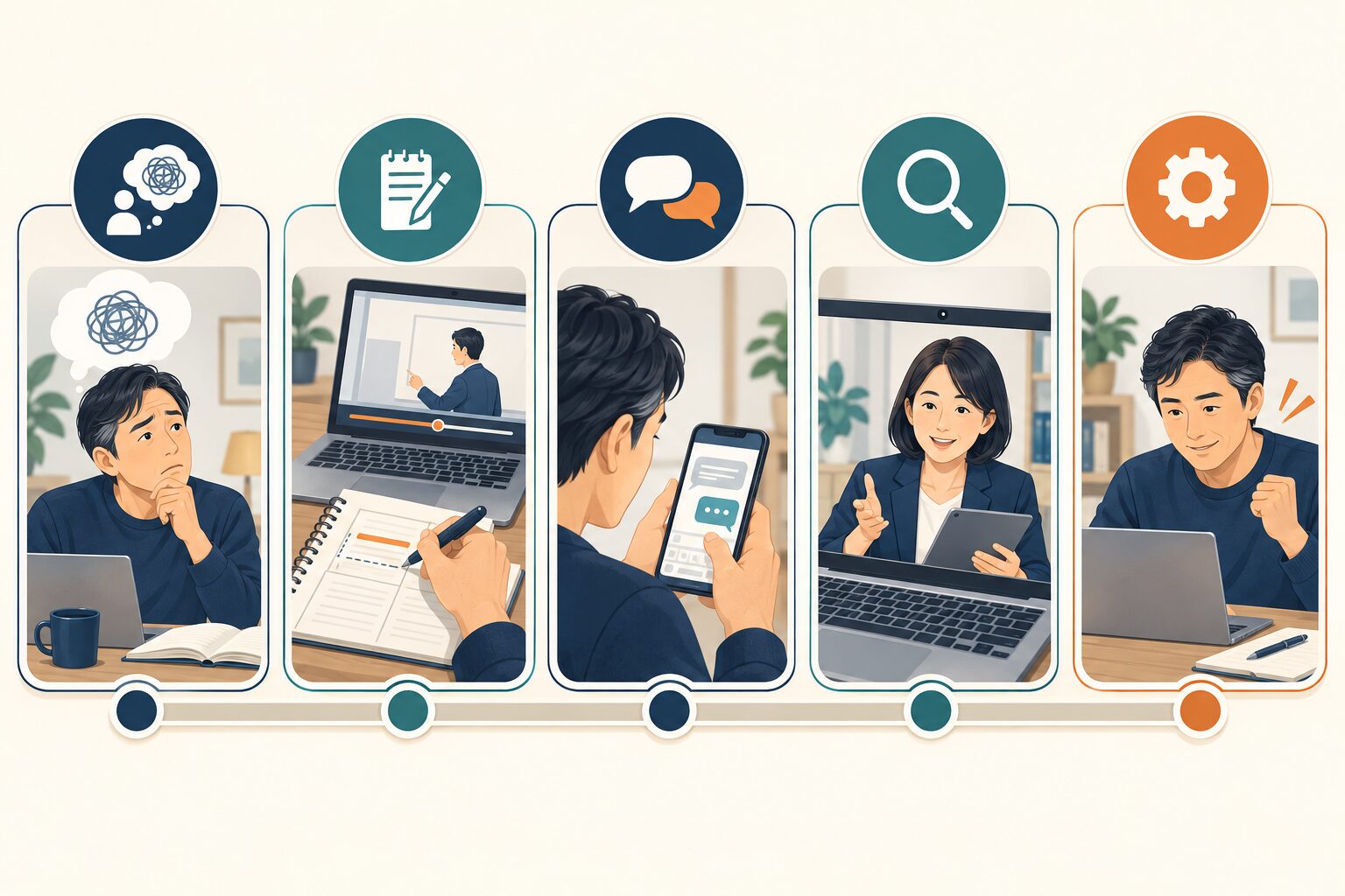 英語コーチング 質問できないの考え方を整理したイラスト