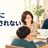 英語コーチングの時間について家族と話す受講者