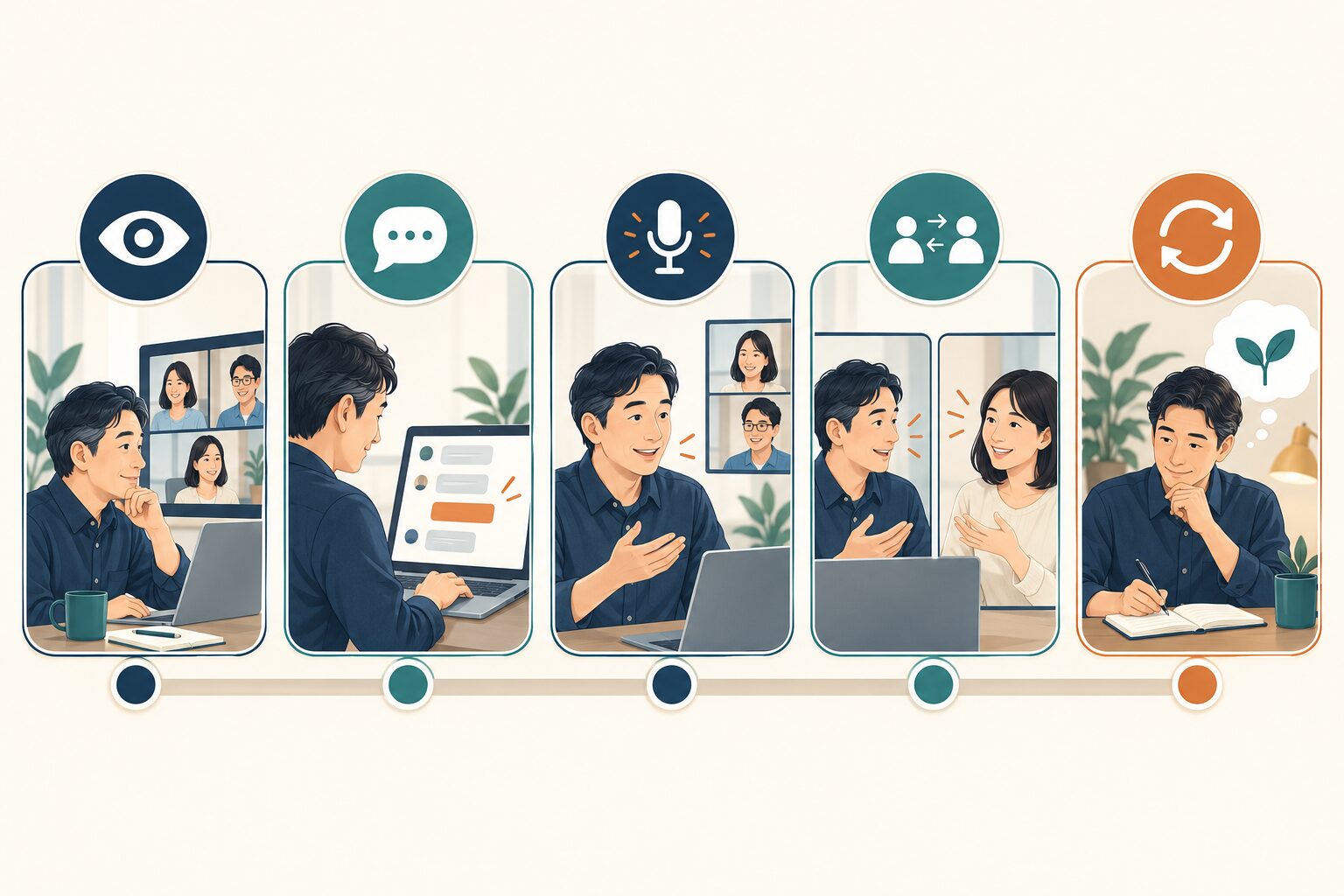 英語コーチング グループセッション 緊張の考え方を整理したイラスト