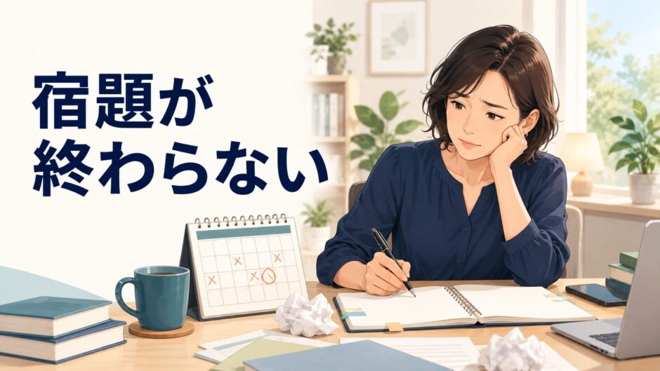 英語コーチングの宿題が終わらず悩む受講者