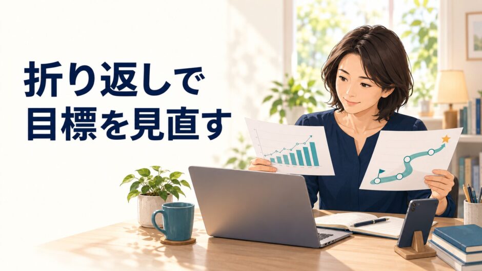 英語コーチングの折り返しで目標を見直す受講者