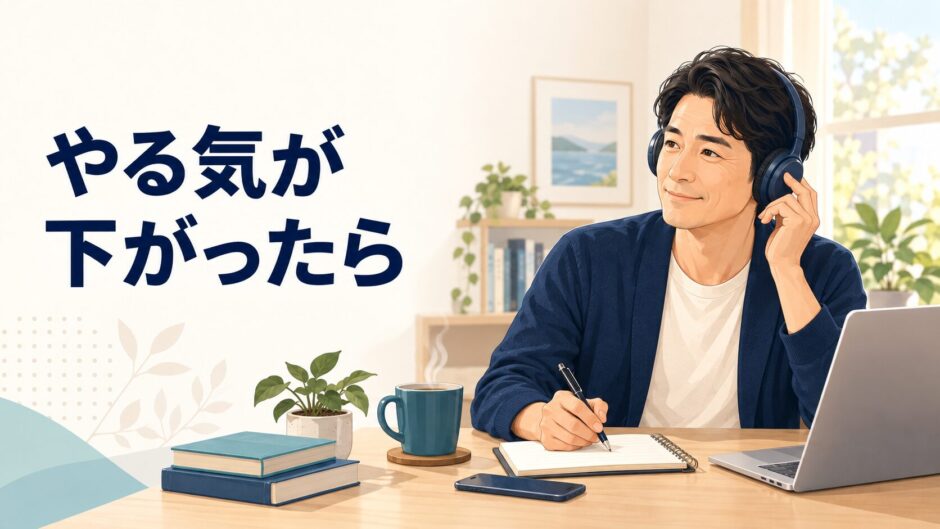 英語学習のやる気が下がり小さく再開する受講者