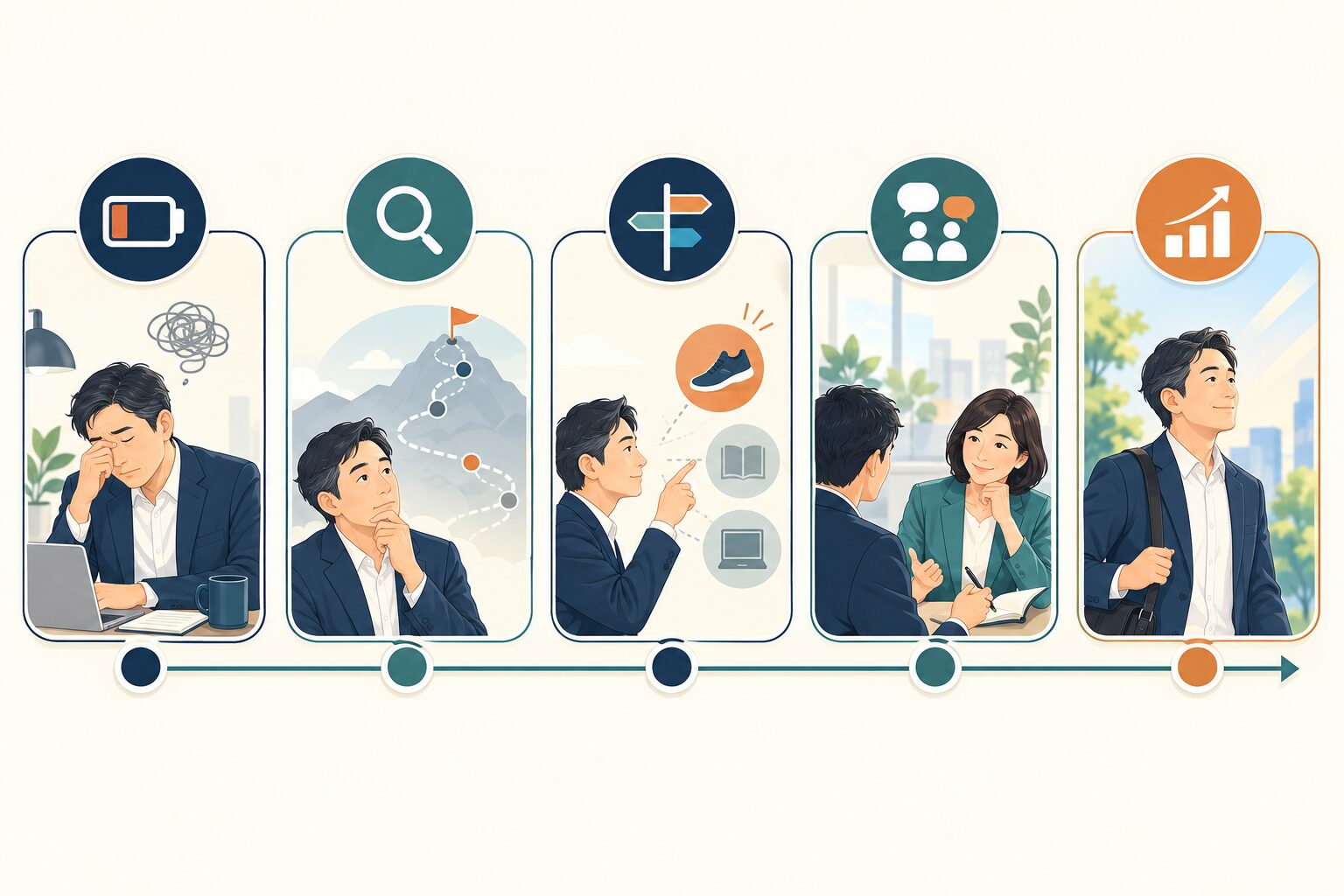 英語コーチング モチベーション 下がるの考え方を整理したイラスト