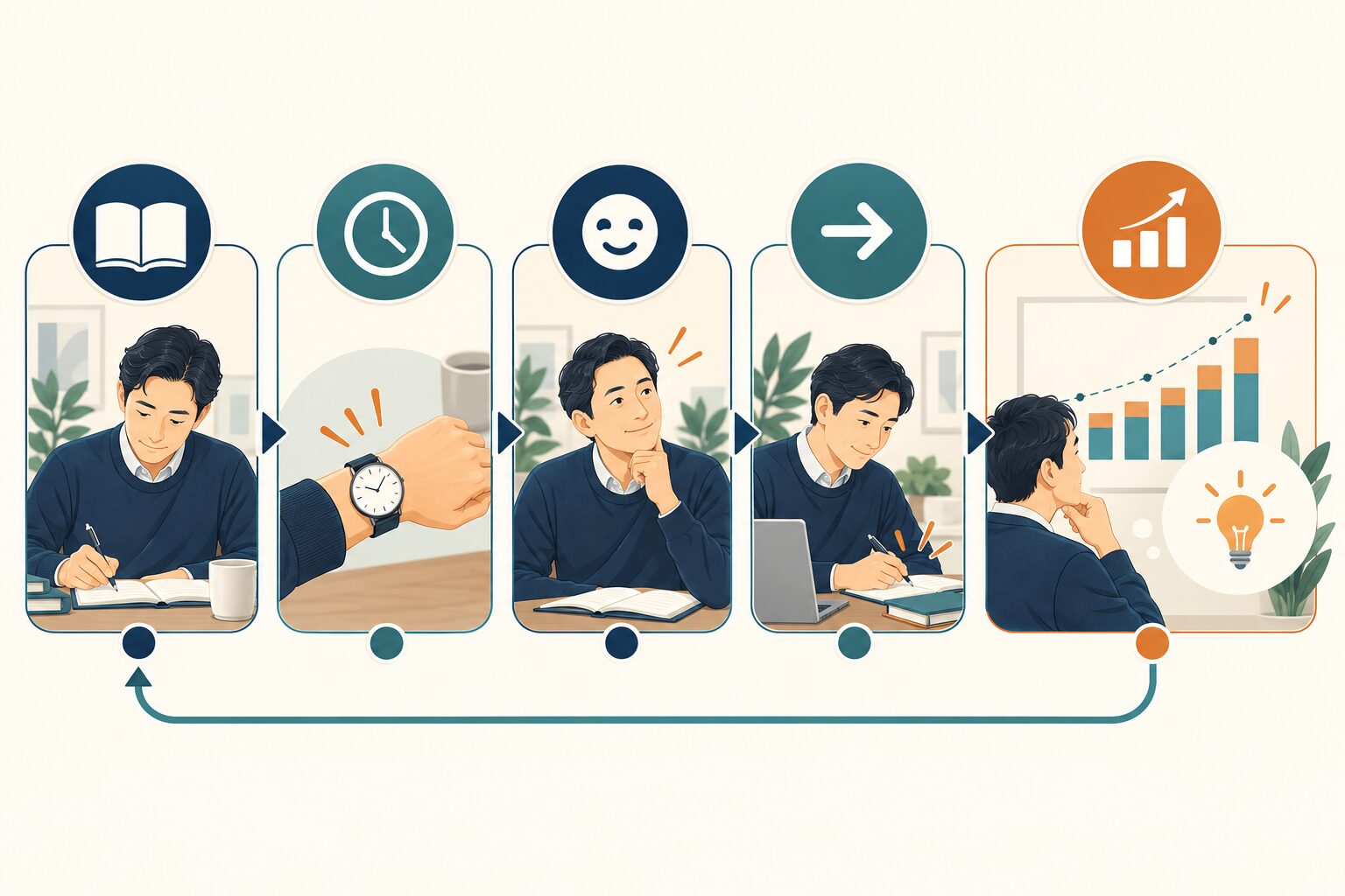 英語コーチング 学習記録 面倒を整理したイラスト