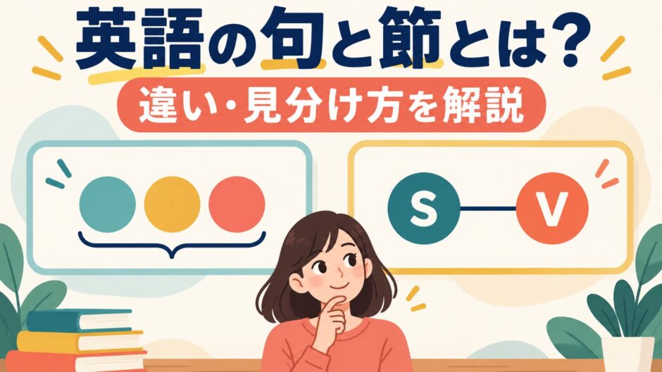 英語の句と節の違いと見分け方を解説するアイキャッチ