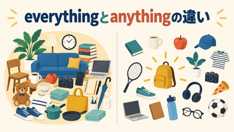 everythingとanythingの違いを表すアイキャッチ画像