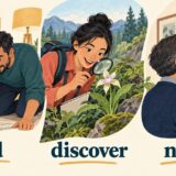 find・discover・noticeの違いを表すイラスト