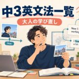 中3英文法一覧を大人が学び直すイメージ