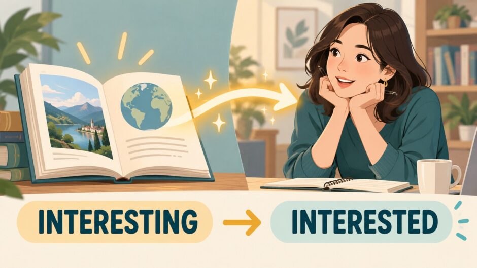 interestingが興味を起こしinterestedが興味を受け取る違い