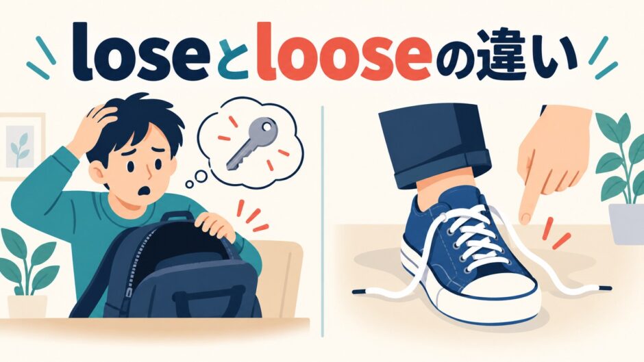 loseとlooseの違いを解説するアイキャッチ画像