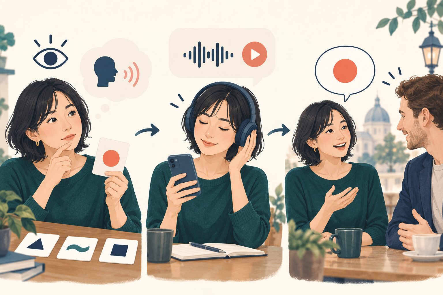 つづりから音を予測し、音声で確認して会話に使うフォニックス学習の流れ