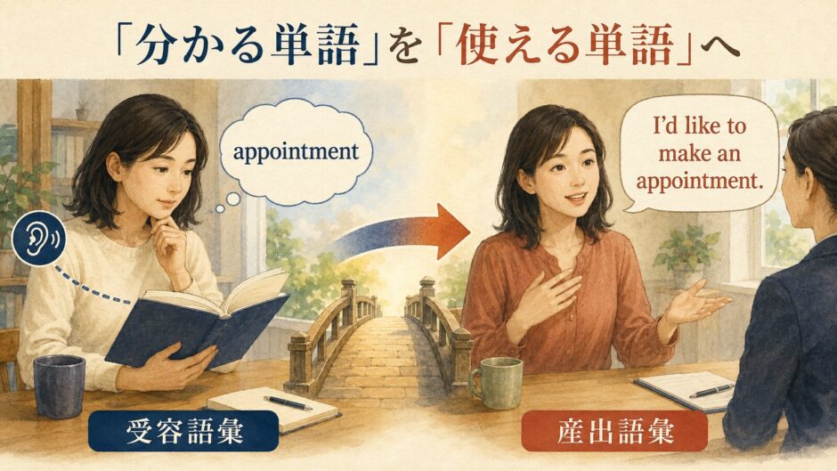 appointmentを読んで分かる受容語彙から会話で使う産出語彙への橋渡し