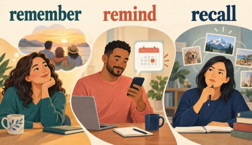 remember・remind・recallの違い｜「覚えている・思い出させる・思い出す」を使い分け