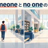 someoneとno oneの違いを表す比較イラスト