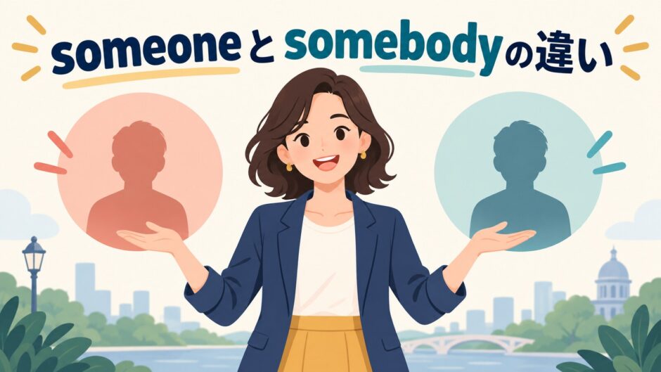 someoneとsomebodyの違いを表す比較イラスト
