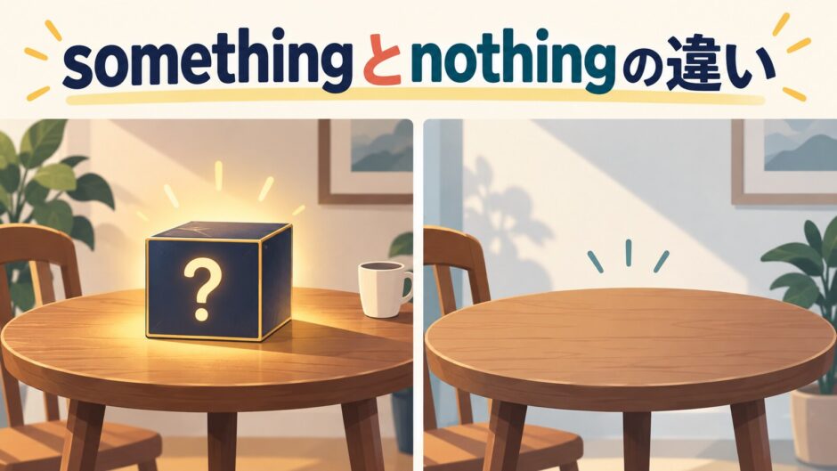 somethingとnothingの違いを表すアイキャッチ