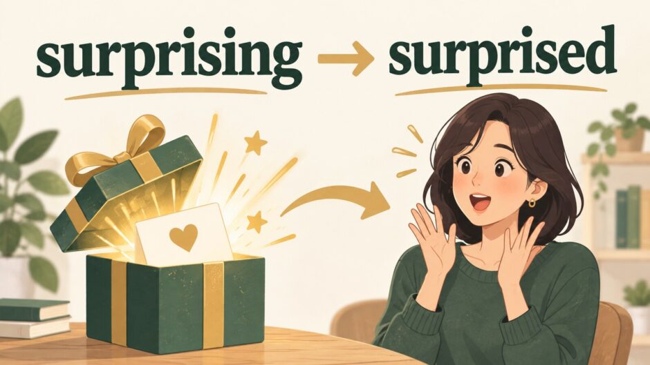 surprisingが驚きを起こしsurprisedが驚きを感じる違い