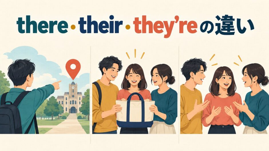 there・their・they’reの違いを表すアイキャッチ画像