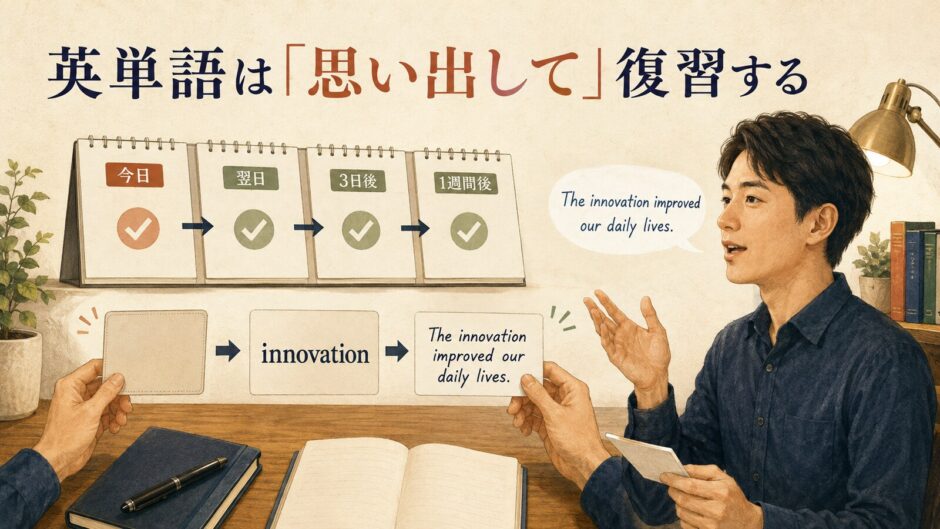 今日・翌日・3日後・1週間後に英単語を思い出して声に出す復習法