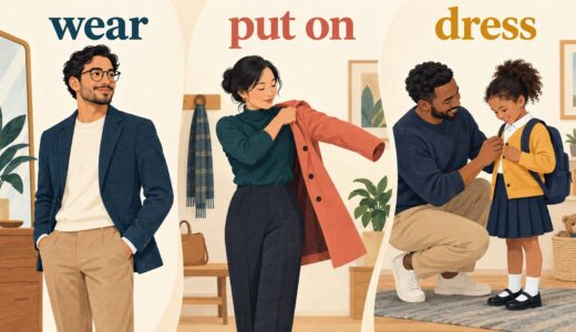 wear・put on・dressの違い｜「着る」を状態・動作・身支度で使い分け
