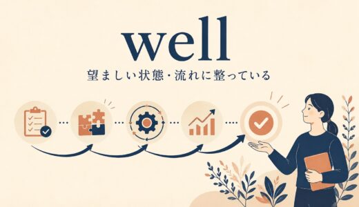 wellのコアイメージは「望ましい状態に整っている」｜意味・語順・goodとの違い