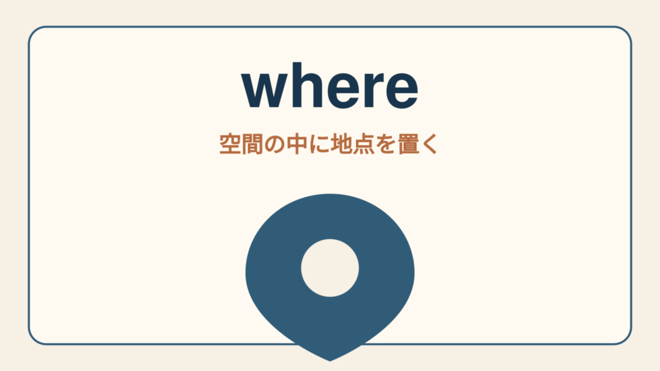 whereのコアイメージ「空間の中に地点を置く」